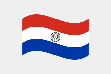 Flag of Paraguay. Paraguay wavy flag digital vector illustration. Fluttering flag.