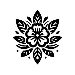 Elegant Black and White Floral Mandala Design