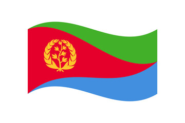 Flag of Eritrea. Eritrea wavy flag digital vector illustration. Fluttering flag.