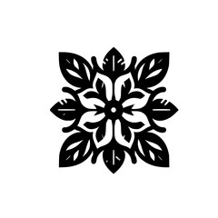 Geometric Floral Design in Black and White