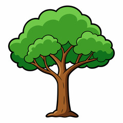 green tree isolated on white