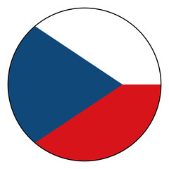 Flag of Czech. Black edge. Czech circle flag logo icon computer vector illustration design.
