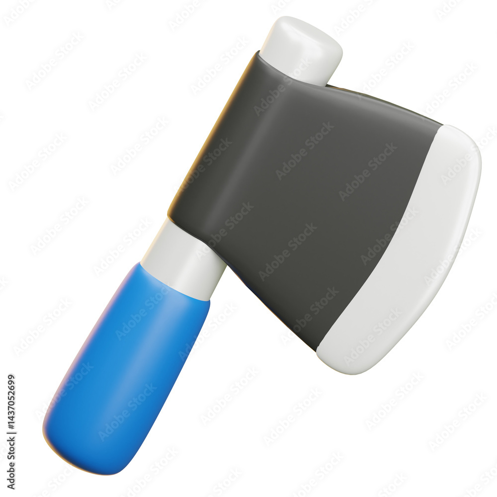 Aufkleber 3d axe with blue handle and transparent background representing cutting or chopping