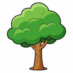 green tree isolated on white