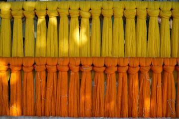 Beautiful colorful fabric patterns for the background.