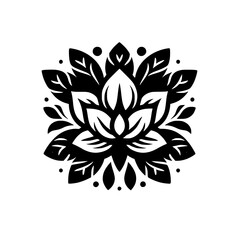 Fototapeta premium Elegant Black and White Lotus Mandala Design