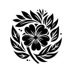 Black & White Floral Mandala, Vector Design