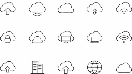 cloud computing line icons big set  cloud  compute.eps