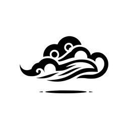 Stylized Black Cloud Logo on White Background