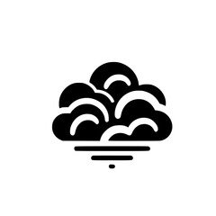 Abstract Cloud Icon, Minimalist Black and White Logo Design