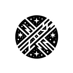 Celestial Geometry: Abstract Black and White Vector Design