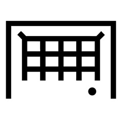 Soccer Goal with Ball Icon - Football Net, Sports Equipment, and Goal Scoring Design