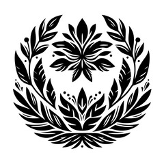 Black and White Floral Mandala Design