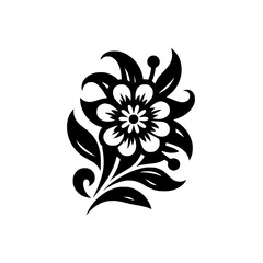 Black and White Floral Vector Illustration for Design & Decoration
