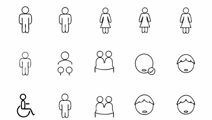 diversity line icon pictogram set 2  age  gender  .eps