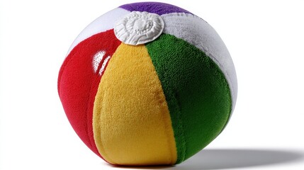 Colorful Beach Ball with Texture and Bright Colors for Summer Fun and Outdoor Activities