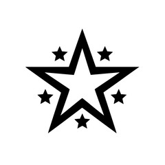 Graphic Black & White Starburst Logo Design on White Background