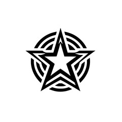 Obraz premium Modern Star Logo Design: Geometric Emblem on White Background