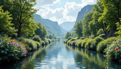 Fototapeta premium River restoration projects, climate change mitigation