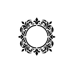 Elegant Black and White Floral Frame, Minimalist Design