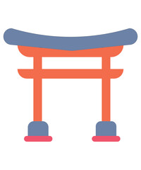 Traditional Japanese Torii Gate Illustration