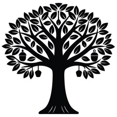 Ancient Sacred Trees and Famous Trees Icons for Stock Photos