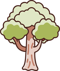 Ancient Sacred Trees and Famous Trees Icons for Stock Photos