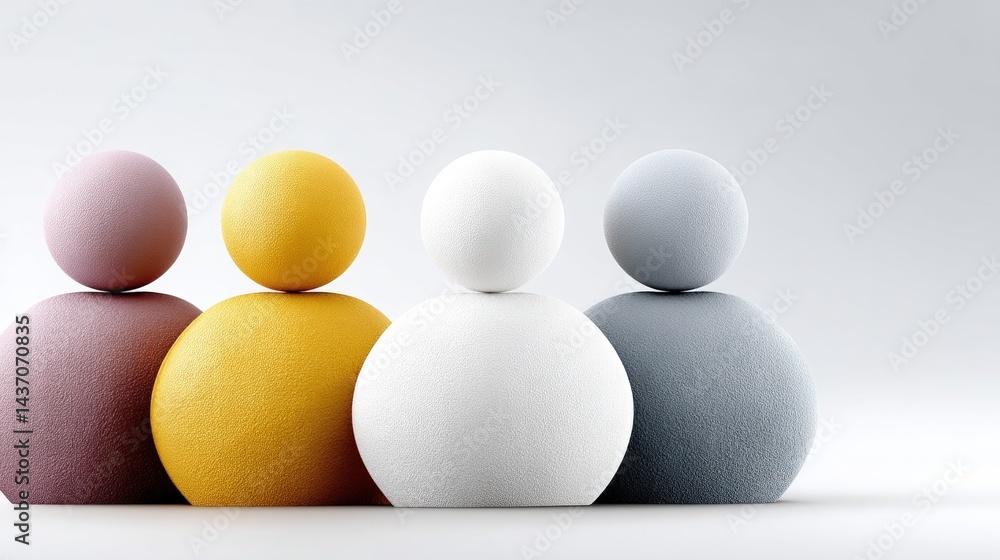 Poster colorful abstract figures representing diversity and unity in a modern art concept design