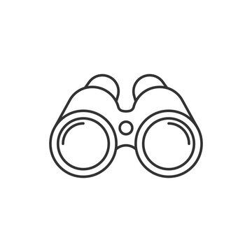 Binoculars line icon, outline vector sign, linear style pictogram isolated on white. Spy symbol, logo illustration. Editable stroke. Pixel perfect vector graphics