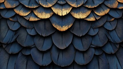 Deep blue and gold feathered texture