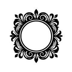 Elegant Black & White Floral Monogram Frame Design