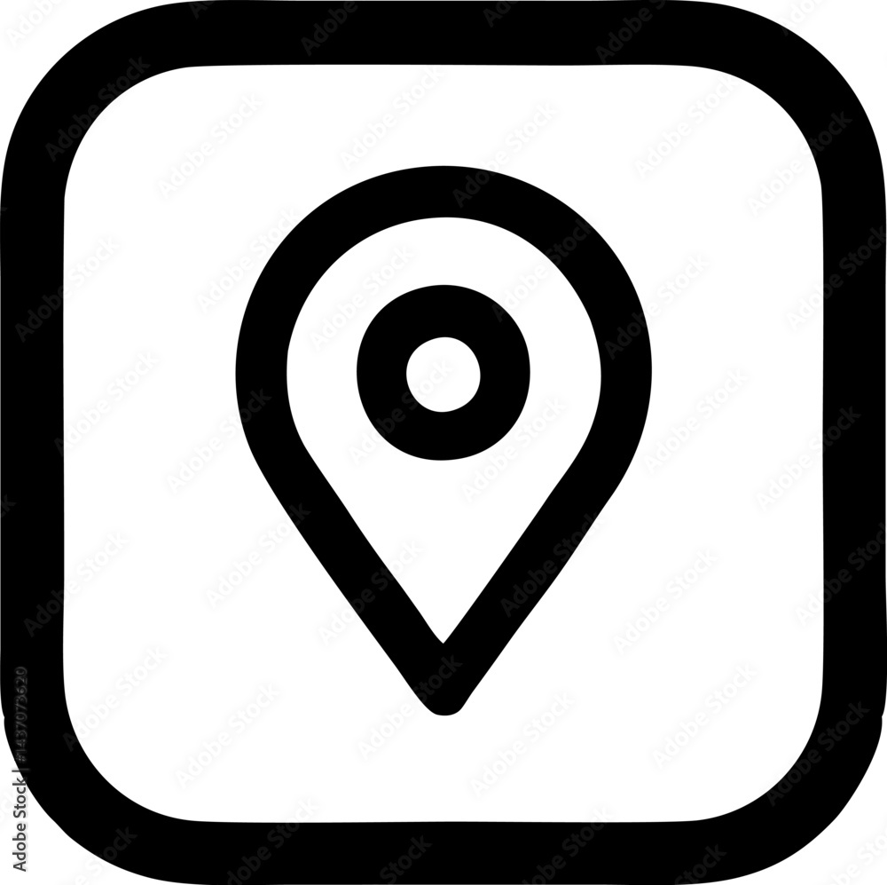 Poster navigation pin inside rounded square