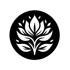 Minimalist Black and White Floral Logo Design