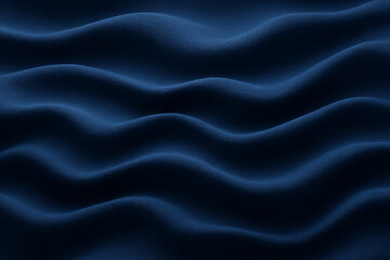Fototapeta premium Soft fabric textured background with wavy surface in navy blue.