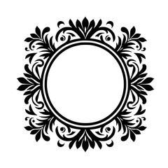 Elegant Floral Frame Design in Black and White
