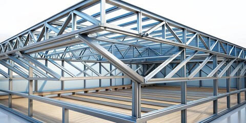 Modern Metal Structure with Openable Roof Panels and Wooden Floor