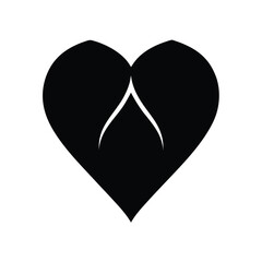 Card Suit Hearts Stencil Icon Vector Illustration
