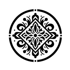 Elegant Black and White Floral Mandala Design