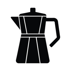 Coffee Pot Stencil Icon Vector Illustration