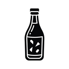 Cold Brew Bottle Stencil Icon Vector Illustration