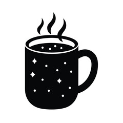 Cozy Mug Stencil Icon Vector Illustration