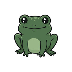 Obraz premium Cute Cartoon Frog Adorable Amphibian Character on White Background