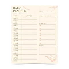 Modern and simple template for daily planner with soft pastel color of digital planner 3
