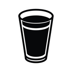 Espresso Shot Glass Stencil Icon Vector Illustration
