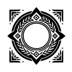 Obraz premium Elegant Black & White Circular Decorative Design