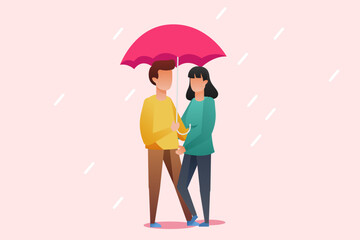 couple under umbrella