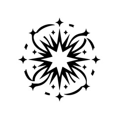 Fototapeta premium Black and White Starburst Abstract Graphic, Minimalist Design