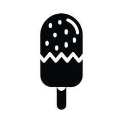 Ice Cream Dessert Stencil Icon Vector Illustration