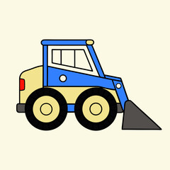 Naklejka premium A Construction & Earthmoving Vehicle drawing vector icon illustration on white background.
