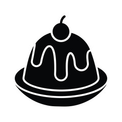 Pudding Stencil Icon Vector Illustration